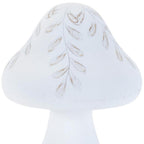 Set of Two White Polyresin Mushroom Tabletop Sculpture  Warm Home View