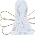 Set of Two White And Gold Polyresin Angel Figurine  Warm Home View
