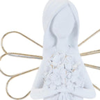 Set of Two White And Gold Polyresin Angel Figurine  Warm Home View
