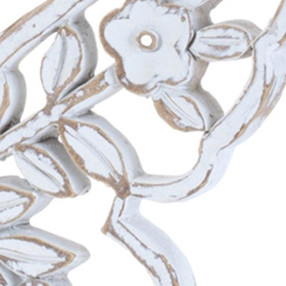 Set of Two White And Beige Polyresin Butterfly Tabletop Sculptures  Warm Home View