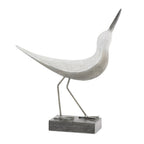 Set of Two White Polyresin Bird Figurine  Warm Home View