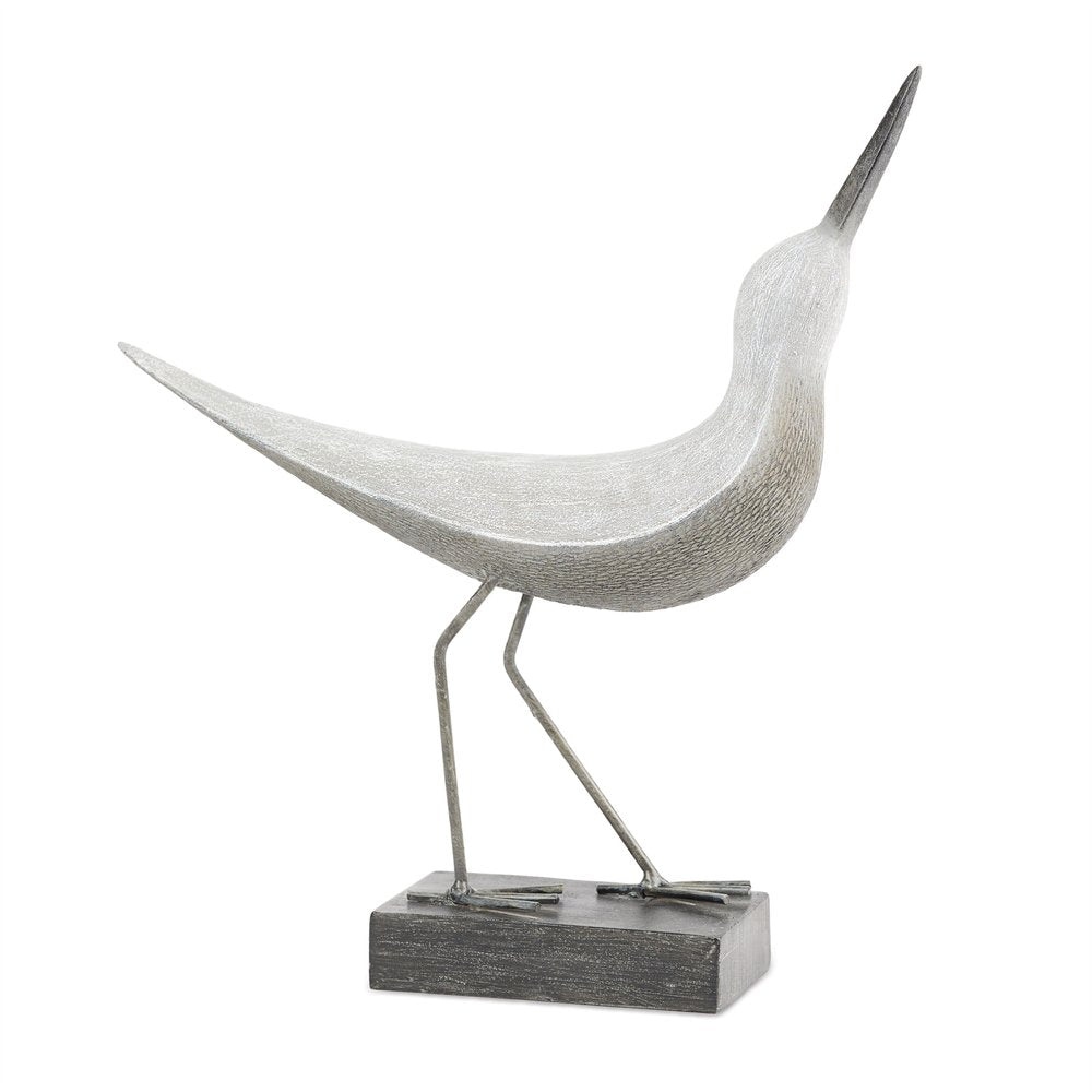 Set of Two White Polyresin Bird Figurine  Warm Home View