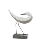 Set of Two White Polyresin Bird Figurine  Warm Home View