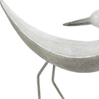 Set of Two White Polyresin Bird Figurine  Warm Home View