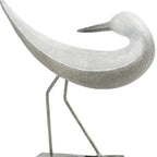Set of Two White Polyresin Bird Figurine  Warm Home View