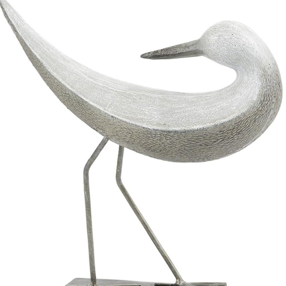 Set of Two White Polyresin Bird Figurine  Warm Home View
