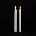 Set of Two White Unscented Candle Flameless Taper Candles  Warm Home View
