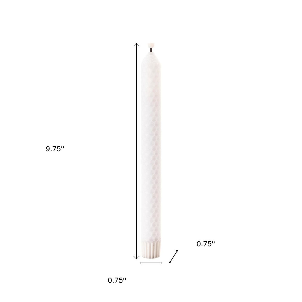 Set of Two White Unscented Candle Flameless Taper Candles  Warm Home View