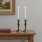 Set of Two White Unscented Candle Flameless Taper Candles  Warm Home View