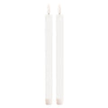 Set of Two White Unscented Flameless Candle Taper Candles  Warm Home View