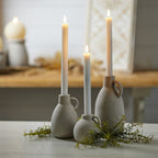 Set of Two White Unscented Flameless Candle Taper Candles  Warm Home View