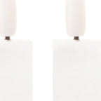 Set of Two White Unscented Flameless Candle Taper Candles  Warm Home View