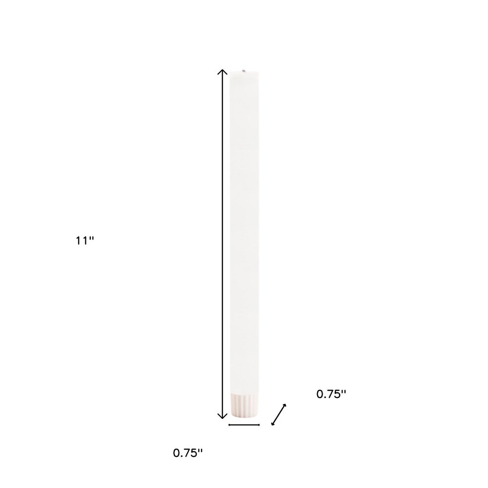 Set of Two White Unscented Flameless Candle Taper Candles  Warm Home View