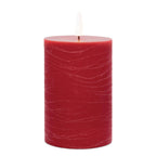 Set of Two Red Unscented Candle Flameless Pillar Candles  Warm Home View