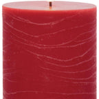 Set of Two Red Unscented Candle Flameless Pillar Candles  Warm Home View