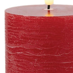 Set of Two Red Unscented Candle Flameless Pillar Candles  Warm Home View
