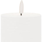 Set of Two White Unscented Candle Flameless Pillar Candles  Warm Home View