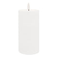 Set of Two White Unscented Candle Flameless Pillar Candles  Warm Home View