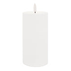 Set of Two White Unscented Candle Flameless Pillar Candles  Warm Home View