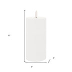 Set of Two White Unscented Candle Flameless Pillar Candles  Warm Home View