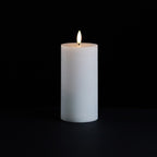 Set of Two White Unscented Candle Flameless Pillar Candles  Warm Home View