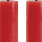Set of Two Red Unscented Candle Flameless Taper Candles  Warm Home View