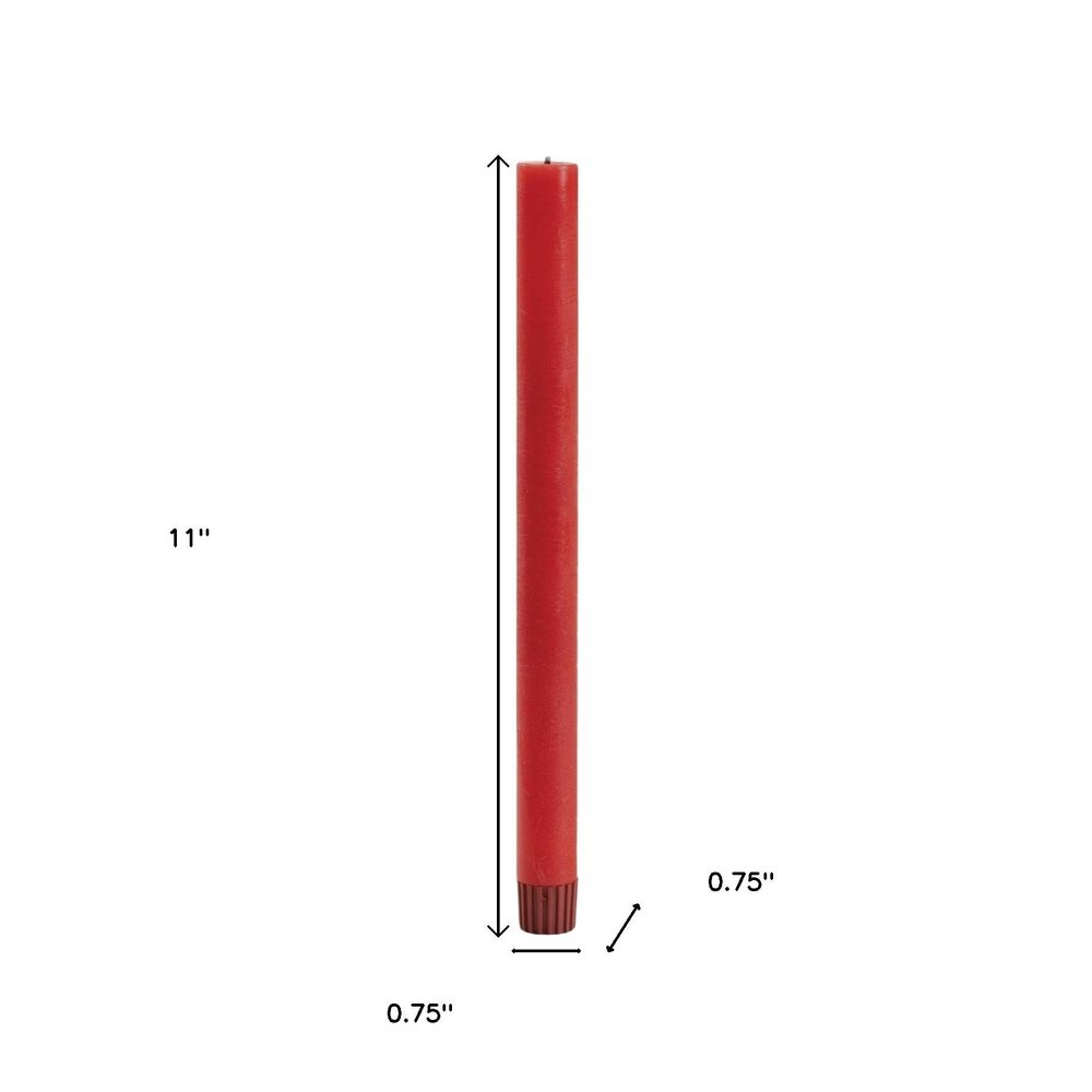 Set of Two Red Unscented Candle Flameless Taper Candles  Warm Home View