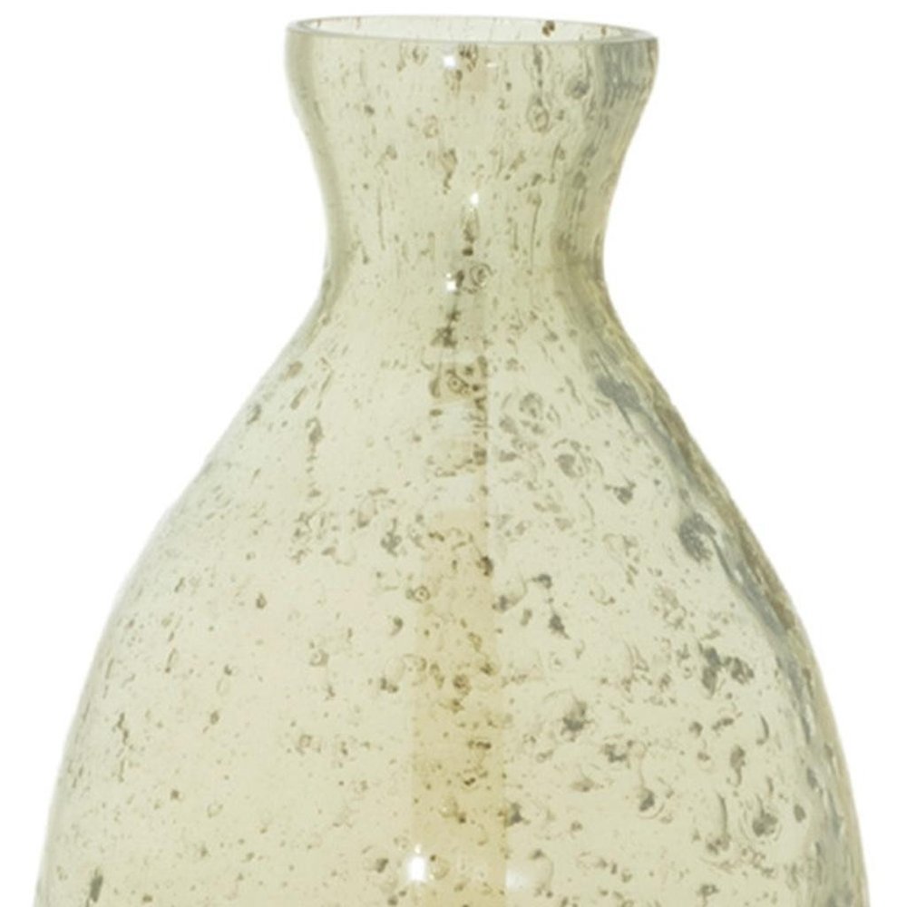 Set of Three Sage Green Seeded Bubble Glass Table Vases  Warm Home View