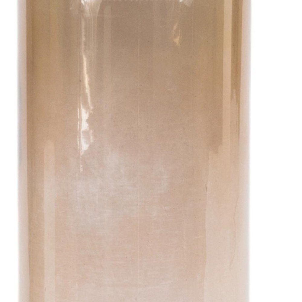 Set of Two Translucent Taupe Glass Cylinder Table Vases  Warm Home View