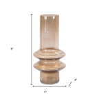 Set of Two Translucent Taupe Glass Cylinder Table Vases  Warm Home View