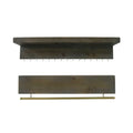 Set Of Two Brown Wood Wall Mounted Accent Shelves With Hooks  Warm Home View
