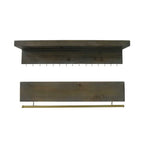 Set Of Two Brown Wood Wall Mounted Accent Shelves With Hooks  Warm Home View
