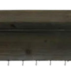 Set Of Two Brown Wood Wall Mounted Accent Shelves With Hooks  Warm Home View