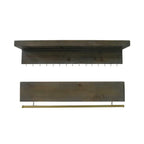 Set Of Two Brown Wood Wall Mounted Accent Shelves With Hooks  Warm Home View