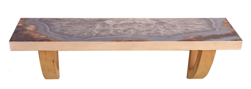 36" Gray And Natural Wood Agate Pattern Wall Mount Accent Shelf  Warm Home View