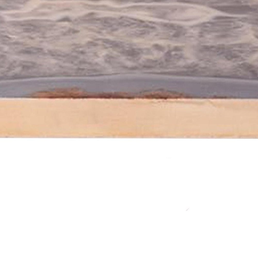 36" Gray And Natural Wood Agate Pattern Wall Mount Accent Shelf  Warm Home View