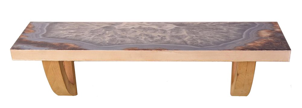 36" Gray And Natural Wood Agate Pattern Wall Mount Accent Shelf  Warm Home View