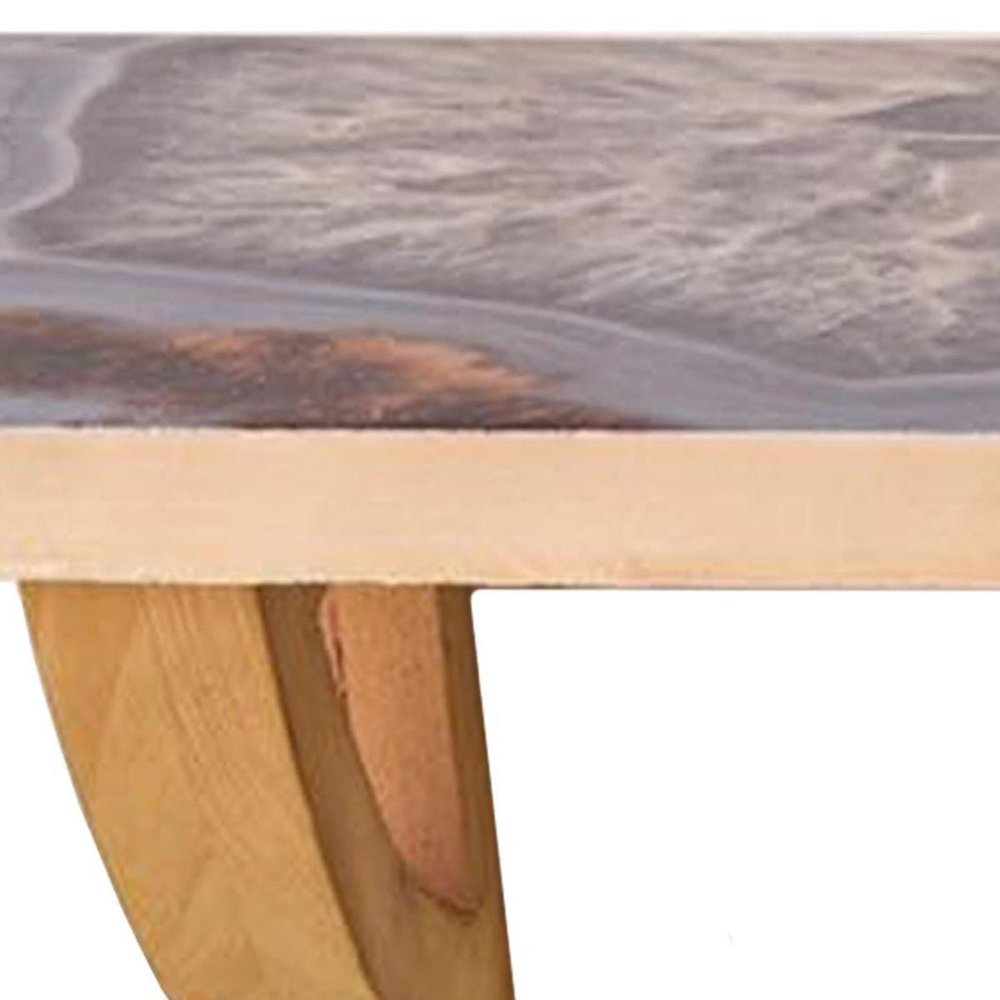 36" Gray And Natural Wood Agate Pattern Wall Mount Accent Shelf  Warm Home View