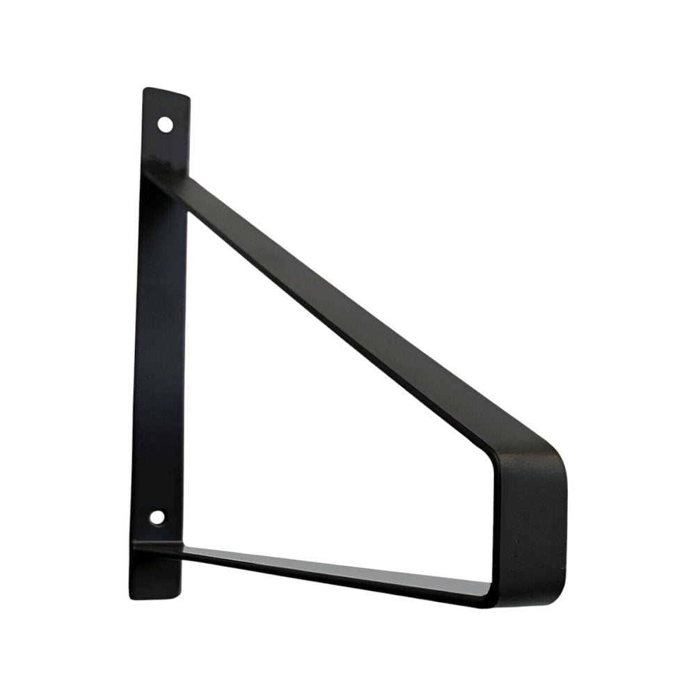 8" Set Of Two Black Metal Wall Mounted Shelf Brackets  Warm Home View