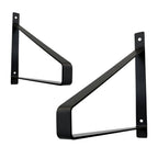 8" Set Of Two Black Metal Wall Mounted Shelf Brackets  Warm Home View