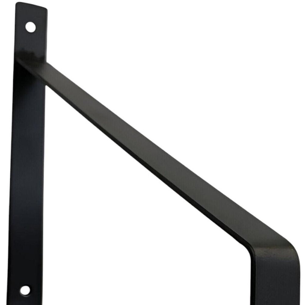 8" Set Of Two Black Metal Wall Mounted Shelf Brackets  Warm Home View