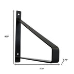 8" Set Of Two Black Metal Wall Mounted Shelf Brackets  Warm Home View