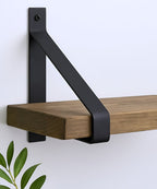 8" Set Of Two Black Metal Wall Mounted Shelf Brackets  Warm Home View