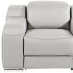 Italian Leather Wall Hugger Recliner, Light Gray, 1 Piece  Warm Home View