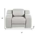 Italian Leather Wall Hugger Recliner, Light Gray, 1 Piece  Warm Home View