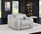 Italian Leather Wall Hugger Recliner, Light Gray, 1 Piece  Warm Home View