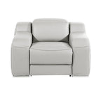 Italian Leather Wall Hugger Recliner, Light Gray, 1 Piece  Warm Home View