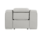 Italian Leather Wall Hugger Recliner, Light Gray, 1 Piece  Warm Home View