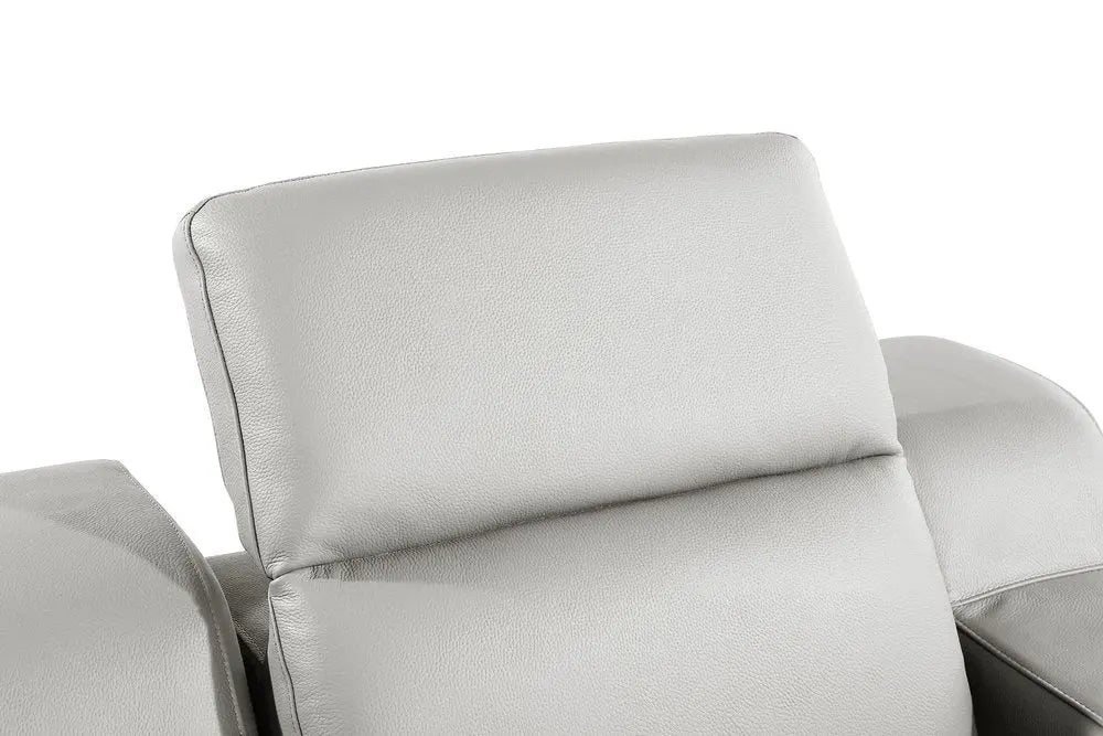 Italian Leather Wall Hugger Recliner, Light Gray, 1 Piece  Warm Home View