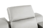 41" Light Gray Italian Leather Wall Hugger Recliner With USB  Warm Home View